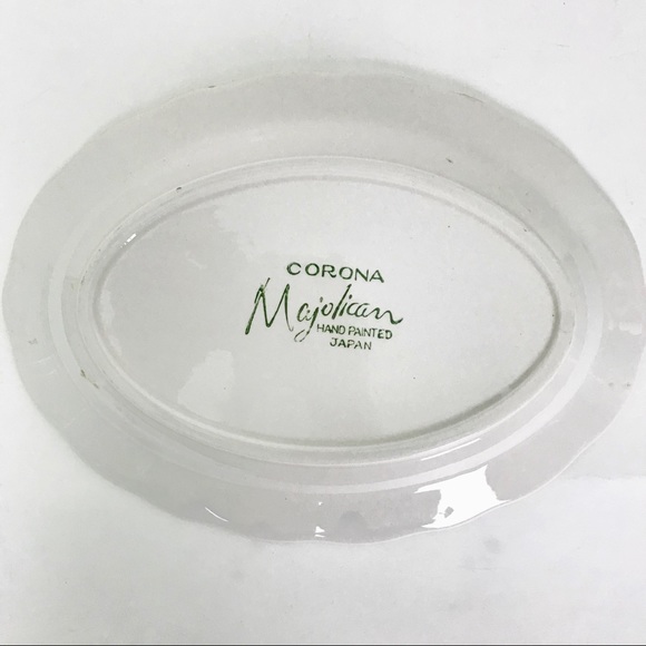 Vintage Hand Painted Oval Serving Plate Majolican - Picture 7 of 8